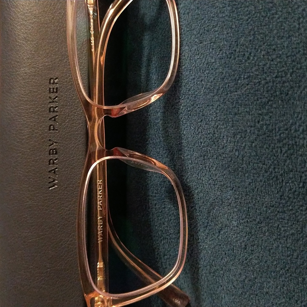Warby Parker Rose Chrystal specs blue light filtering